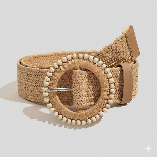 Cinturón bohemio tejido a mano.